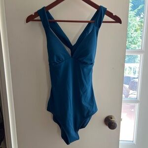 Boden teal cross back bathing suit